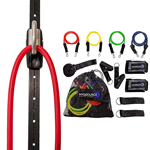 Space Saver Gym Home Gym Resistance Bands Training Tool (Wall Mount Anchor, 1 Adjustable Rail Car) + Full Resistance Bands Training Kit (4 Levels of Resistance) Exercise & Fitness - Home Fitness Guru Space Saver Gym Home Gym Resistance Bands Training Tool (Wall Mount Anchor, 1 Adjustable Rail Car) + Full Resistance Bands Training Kit (4 Levels of Resistance) Exercise & Fitness
