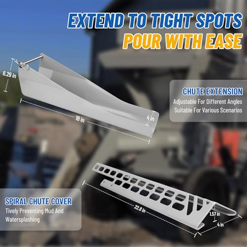 Image of πΌπππππ
π MMXR-3221 Mud Mixer Set, MMAC-0123 Mud Mixer Hopper Extension and MMAC-0133 Chute Extension, Rust Resistant Heavy-Duty Steel, for Large Construction, 3-Yr Service