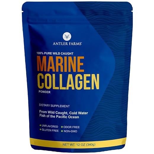 Antler Farms - 100% Pure, Clean Marine Collagen Powder from Wild Caught Pacific Snapper, 12 oz – Soluble in Hot or Cold Liquids, Highly Bioavailable, Rapid Absorption, No Taste or Smell