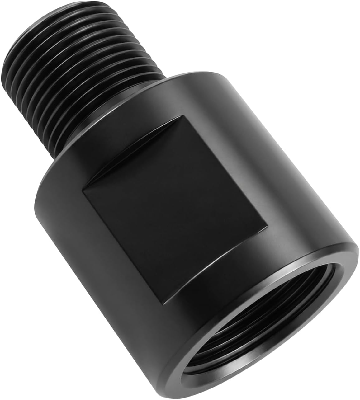 1/2-28 Male to 5/8-24 Female Thread Adapter | Steel Converter Fitting with Black Anti-Rust Coating, Precision Metal Connector