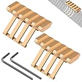 FENTUK Picatinny Offset Rail Mounts, 5 Slots 45 Degree Offset Picatinny Weaver Rail Mount Aluminum Low Profile Adapter for Flashlight Laser Sight Optics (5 Slot - Golden 2 Pack)