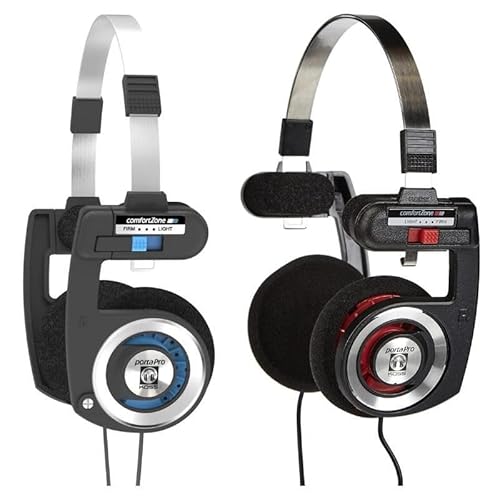 Koss PortaPro �R�X �|�^�v�� �L�� �w�b�h�z�� �P�[�X Black Redhot