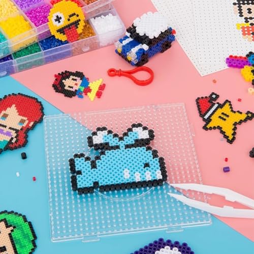 9pcs 5mm Large Fuse Beads Pegboards: Square Plastic Beads Boards - Thumbnail 4