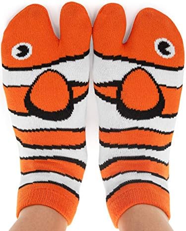 FISHY FEET Funny Novelty Socks, Perfect Stocking Stuffer, Halloween Socks, White Elephant Gift Idea - Unisex - Great Gift for Teenagers, Men or Women