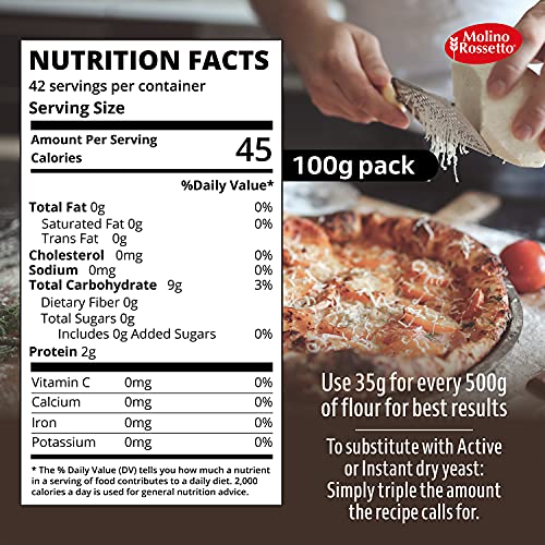 Molino Rossetto Instant Rapid-Rise Dry Yeast - Premium Yeast For Baking Bread, Cake, Pizza Dough Crust - Bread Machine Yeast - Mother Yeast - Superior To Active Dry Yeast - All Natural (2 Pack 3.5 Oz) #TOP4