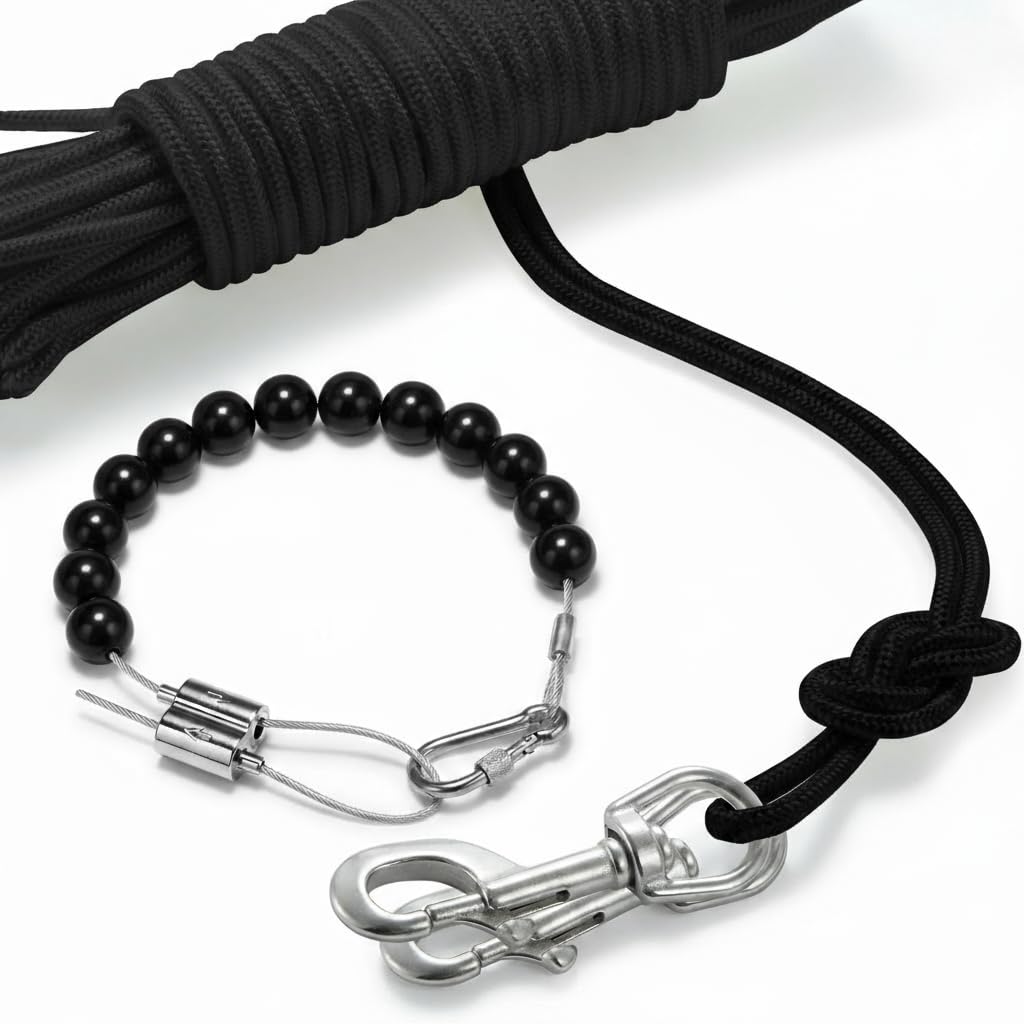 Flag Pole Rope Kit, 50Ft Polyester Halyard &amp; 316 Ss Snap Hooks, Replacement