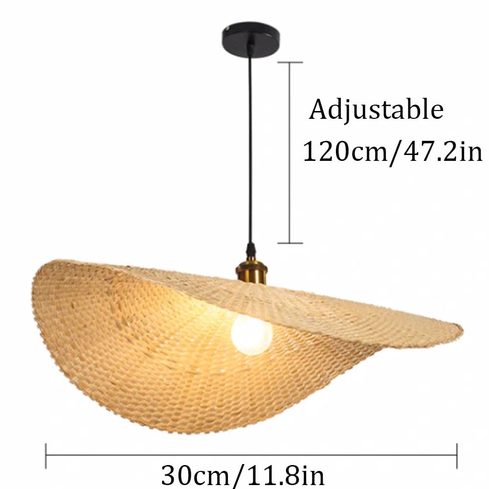 Lámparas Colgantes De Mimbre De Bambú, Lámpara Colgante Ajustable Para Techo Interior, Regulable, Muebles De Ratán, Pantalla De Lámpara De Cesta De Mimbre Bohemia Para Cocina, Isla, Fregadero XIAOYING