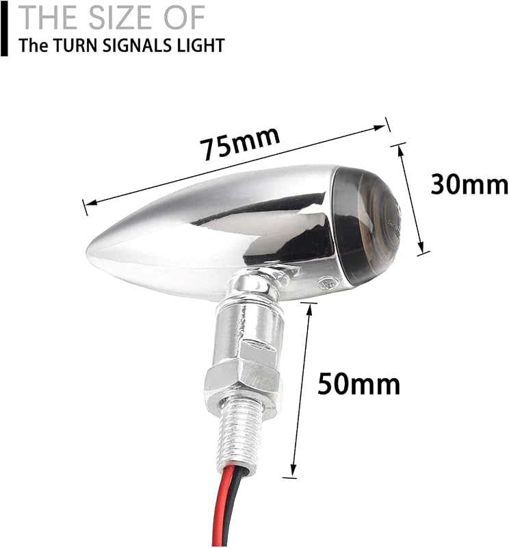 DREAMIZER set 4 semnalizatoare moto 12V tip glonț, universale pentru scutere, cruisere, ATV-uri și motociclete off-road