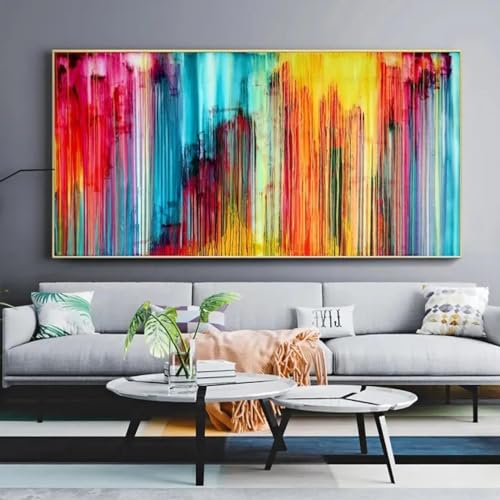 Toile graffiti salon au design coloré et moderne pour illuminer votre grand mur