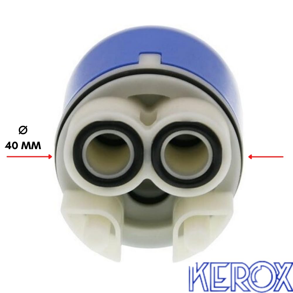 Schläfer 480061 | Cartucho mezclador de 40 mm, cartucho de repuesto para mezcladores de cerámica alta de 2 patas para grifos mezcladores de cocina, baño, ducha y bañera, modelo Kerox K40-B