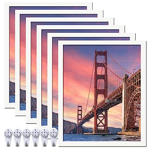 ijuerybai 9x11 Picture Frames White, Set of 6 for Gallery Wall Display