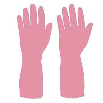 Dipak Medical, Industrial Use Rubber Hand Gloves, Stretchable Gloves for Washing Cleaning Kitchen Garden (12-inch), Pink - Pack of 2