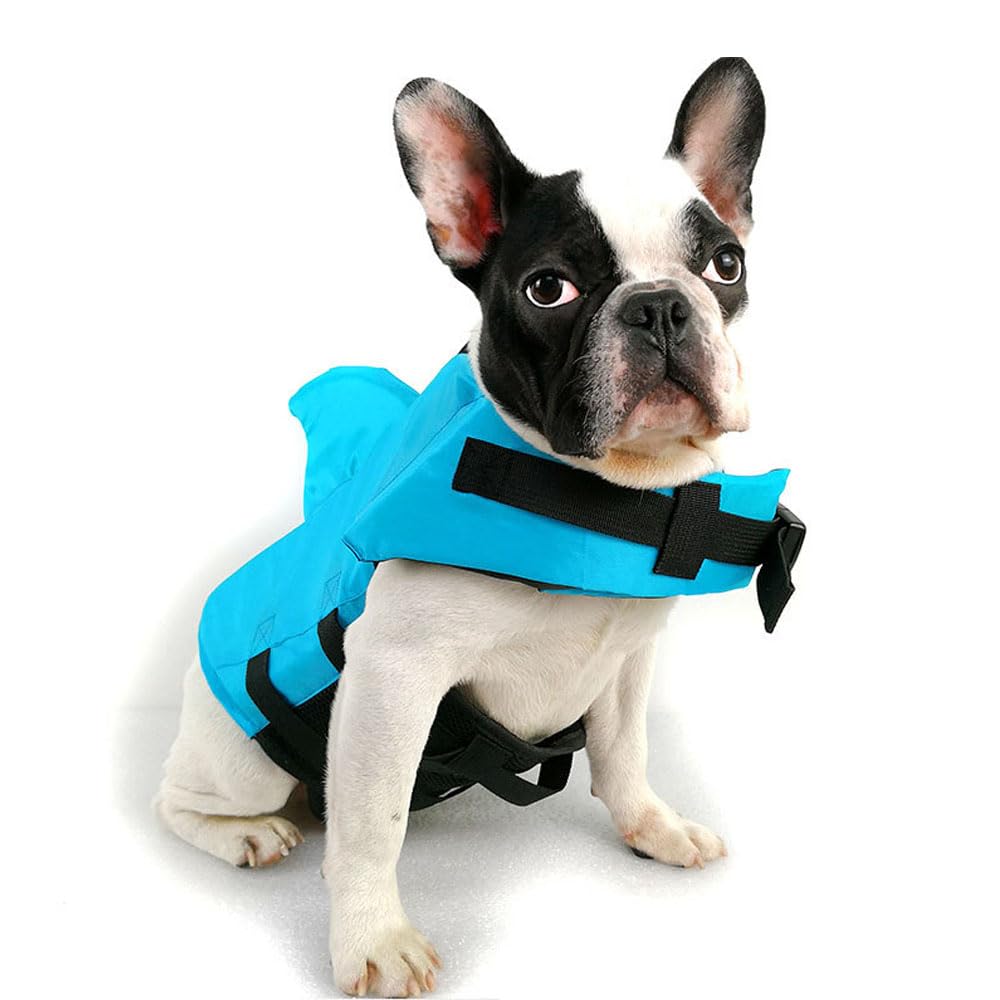 Voarge Life Jacket, Salvagente per Cane, Avola da Paddle, Galleggiabilità Superiore, Ripstop Regolabile Squalo Giubbotto di salvataggio, Blu, S
