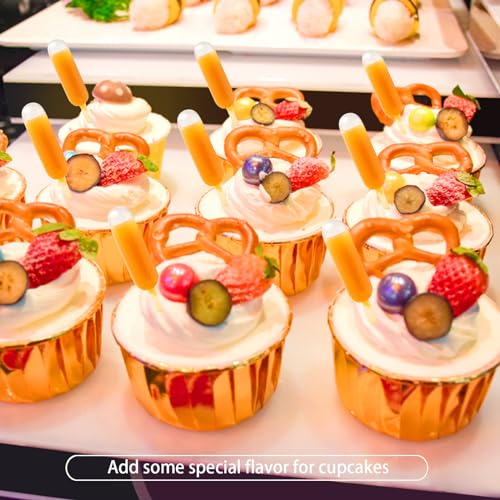 Image of Teenitor Cupcake Pipettes, 60Pcs 4ml Alcohol Infuser Plastic Pipettes Dropper Squeeze Dropper Disposable Mini Flavor Liquor Infuser for Chocolate Strawberries Cupcakes