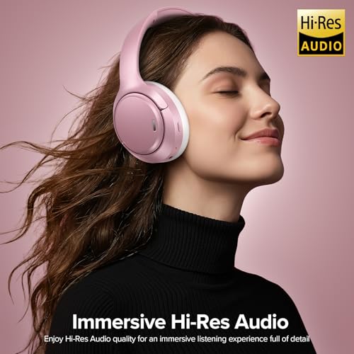 Image of Hybrid Active Noise Cancelling Headphones 120H Long Playtime, 6 ENC Mic, Wireless Over-Ear Bluetooth 6.0 Headphones, Hi-Res Audio, Memory Foam Earcup, Transparency Mode ANC Headphone for Travel Office