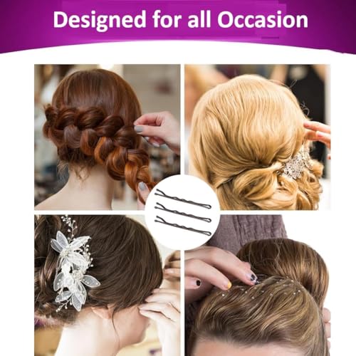 Image of 100 Pcs Premium Medium size Bobby Pins for Women & Girls - Professional Hair Pins with Ball Tips - Strong Grip Hair Clips for Hairstyling, Buns & Daily Wear with storage box