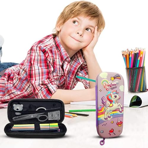 Image of FunBlast Multipurpose Zipper Pencil Case, Pen & Pencil Pouch Bag Case for School Supplies for Kids (Purple)