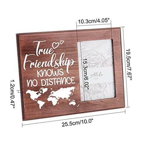 FINGERINSPIRE True Friendship Knows No Distance Picture Frame 10x15cm Long Distance Friendship Gifts Frames Friends Memories Picture Frame Hanging/Tabletop Wooden Frame Photo Frame for Graduation - Image 2
