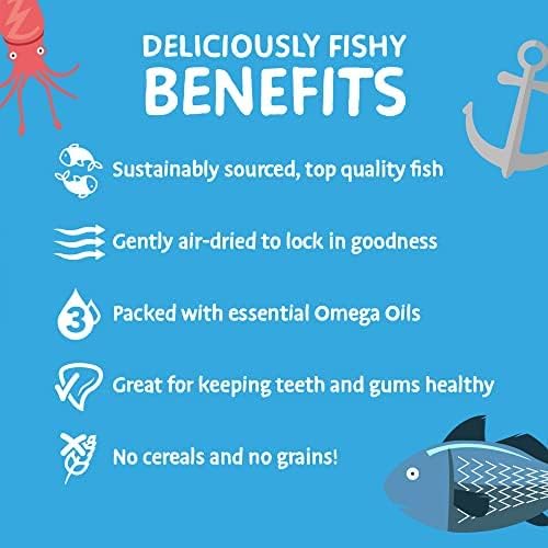 SKIPPER'S 100% Fish Skin Strips Dog Treats 250g - Natural Dog Chews, Omega 3, Healthy Training Treats