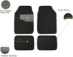 Amazon Basics Tapis de sol en caoutchouc universel pour voiture SUV Vanne & Un camion, 4-Piece, Noir, 63 cm L x 45 cm W (avant), 34 cm L x 45 cm W (réal)