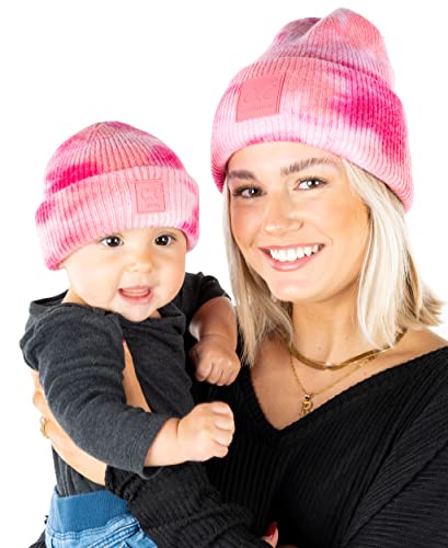 Image of Funky Junque Matching Mom & Baby Winter Beanies - Cozy Set for Mothers Day - Adult & Infant