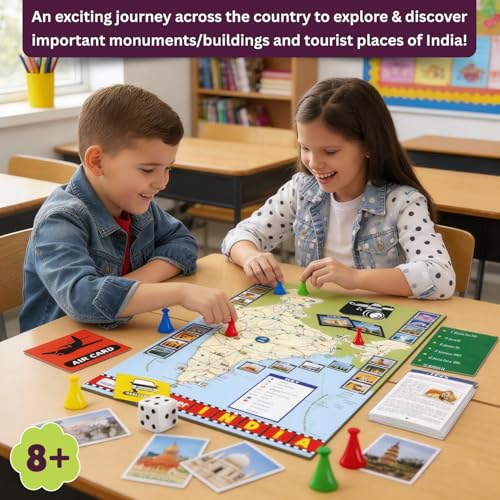 Image of Creative's Destination India | India Historical & Touriest Places Map Board Game | Knowledge of India Map | Learning & Education Board Game | Ages 8 & Above