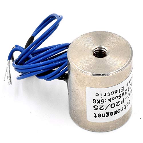 DC 12V 25N 5.5LB/2.5Kg Suction Holding sucker round electric Magnet Solenoid lifting cylinder Electromagnet 20 x 25mm