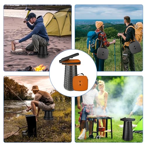 Image of Foldable Camping Stool with Cushion, Portable Folding Stool with Nylon Bag, Collapsible Stool for Adults Portable, Max Load 550 LB