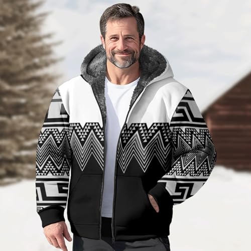 Sudadera con capucha de invierno para hombre forrada en sherpa 2