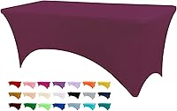 Vista 44 de Funda de mesa ajustada de 4 pies, manteles de elastano negros, manteles elásticos lavables y resistentes a las arrugas para eventos, bodas
