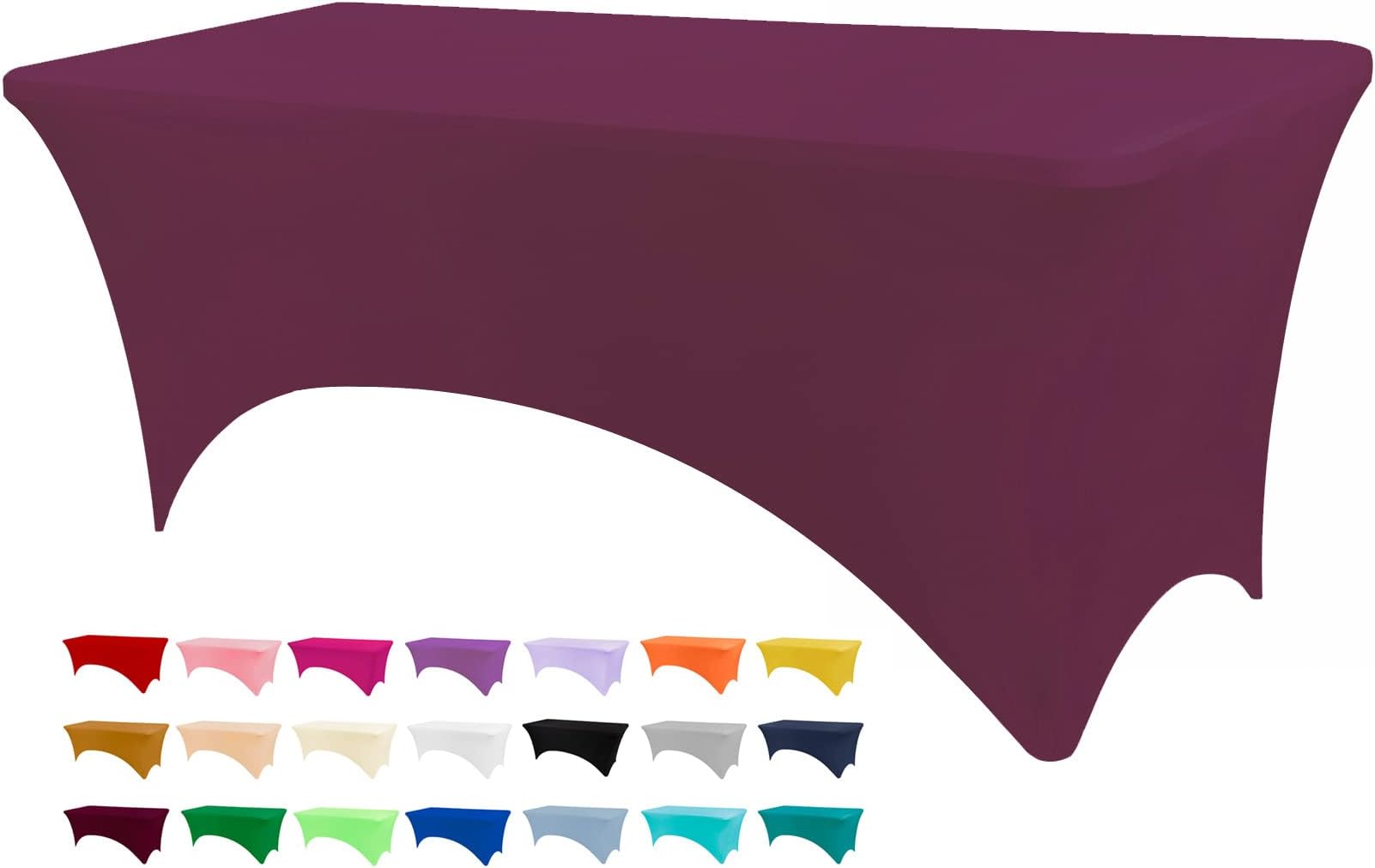 CAIKEZI BDDC Table Cloth, Fitted Table Clothes for 4 Foot Rectangle Tables, Burgundy Table Cloths for Parties, Wedding, Banquet and Festival (Burgundy, 4FT)