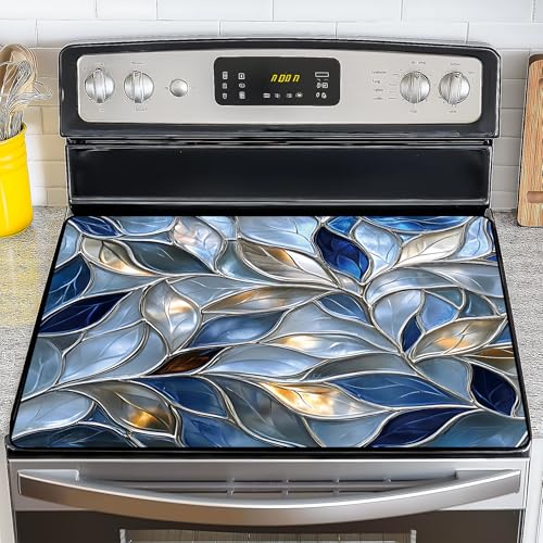 Image of Stove Top Cover for Electric Stove,Glass Stove Top Cover, Heat Resistant Glass Cooktop Cover, Stovetop Protector, Kitchen Decor, Dish Drying Mats Cover for Ceramic Washer Top 28.5x20.5 inch