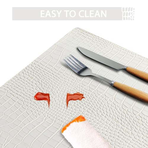 Sets de table en similicuir texture crocodile Jovono effet relief - 5