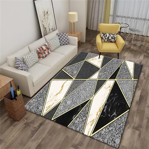 Tapis de sol bureau triangle gris résistant à l'usure géométrique - 2