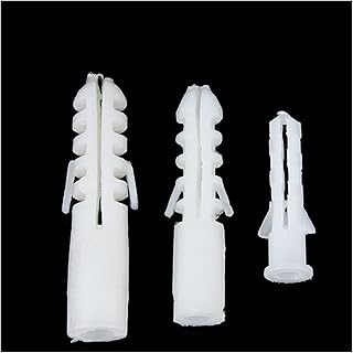YINGJUN Plastic Expansion Pipe Rubber Plug Plastic Pipe Nylon Column Expansion Screw Anchor Plug Wall Plugs M6 M8 (Specification : M8x40 (200pcs))