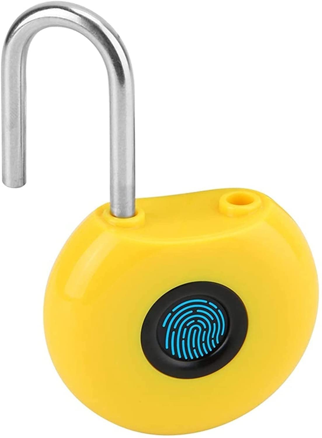 Candado de Huellas Dactilares, candado Inteligente con Llave, Resistente al Agua, Adecuado for Gimnasio, Deportes, Bicicleta, Escuela y Cerca, Amarillo