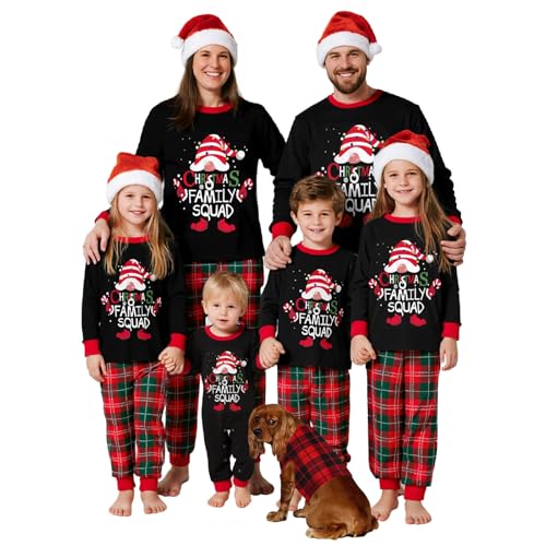 Feionusin Christmas Pajamas Matching Sets for Family Xmas Pjs Sleepwear Set Holiday Family Nightwear Pajamas Matching Sets