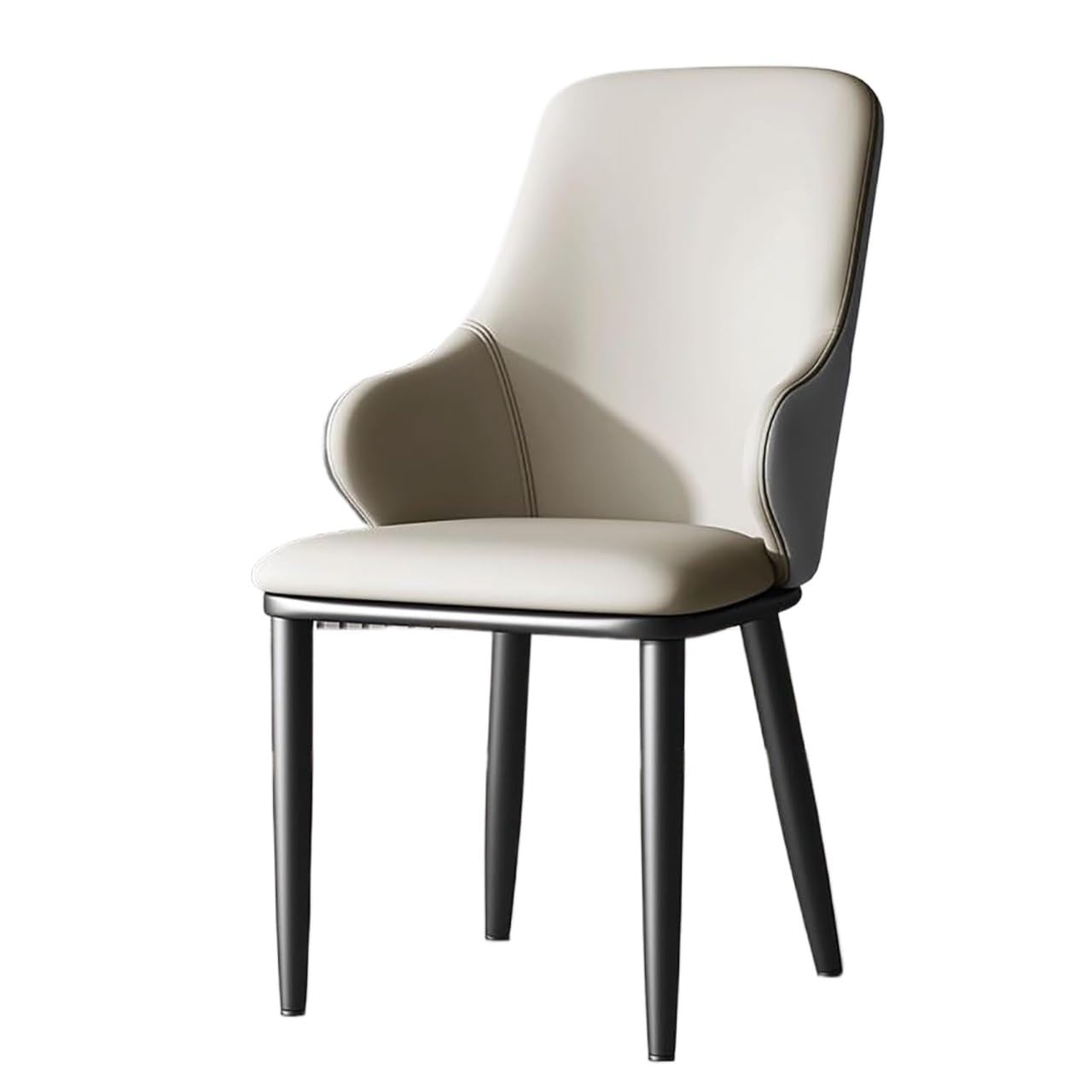 Chaises de salle à manger confortables anti-mal de dos avec accoudoirs et dossier en métal