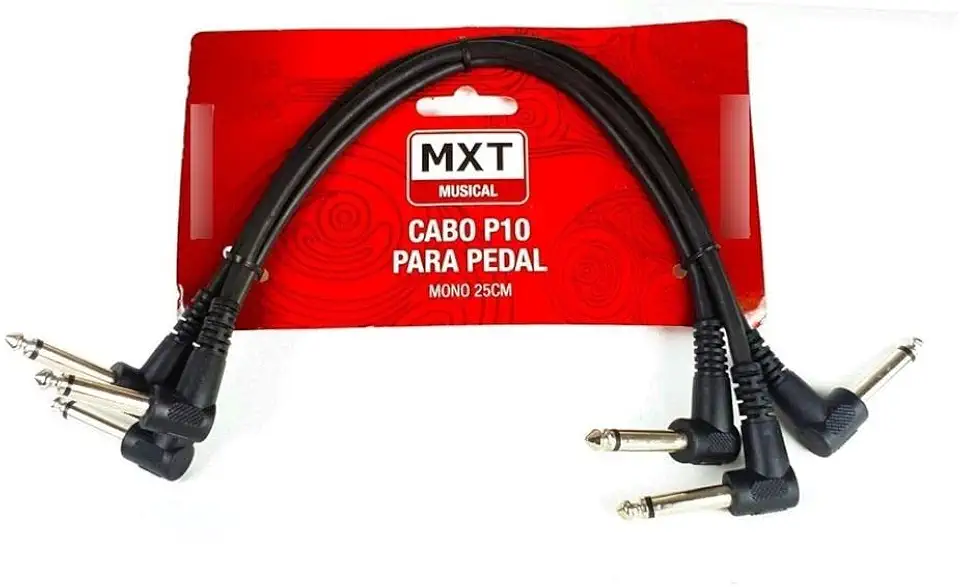 Cabo P10 Mono Para P10 Mono Para Pedal Dourado 3 Peças Com 25 Centimetros 8 1 071