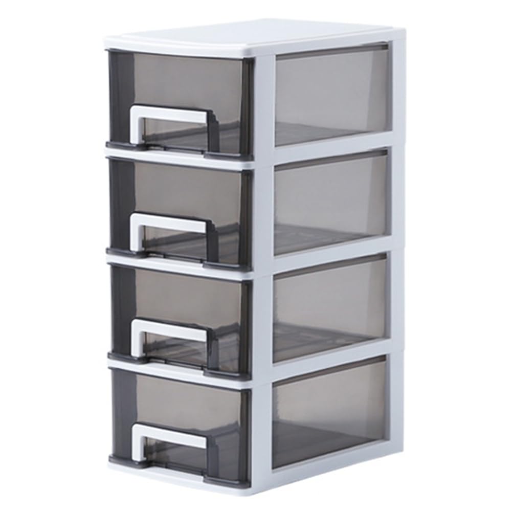 CTRLZS Storage Box Four Layer Transparent Storage Box Black White Desktop Organizer Plastic Organizer 5 Drawer