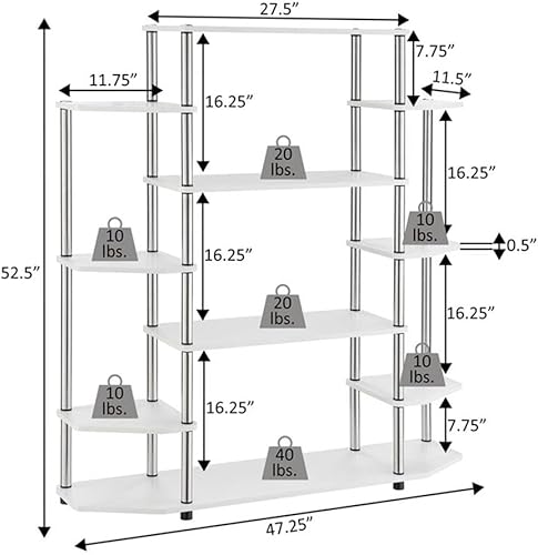 Miniatura 6 de Convenience Concepts Designs2Go - Estantería de pared sin herramientas de 47.25 pulgadas, estantes de almacenamiento contemporáneos para exhibición,