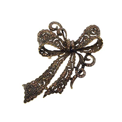 Broche Strass ajouré femme grand nœud design d'hiver