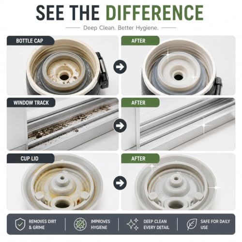 Image of Bottle Cleaning Brush Set for Water Bottles, Caps, Straws, Tumblers, Kitchen Cleaning Brush 3 in 1 Multipurpose