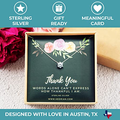 Kedrian Thank You Necklace, 925 Sterling Silver, Perfect Thank You Gifts For Women Friends, Employee Appreciation Gifts For Women, Teacher Appreciation Gifts For Coworkers, Thank You Gift For Women #TOP3