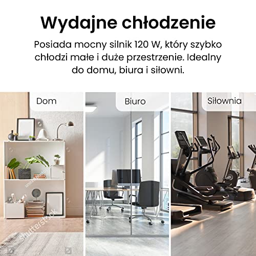 Pro Breeze Wentylator Chłodzący Podłogowy, Duży Wiatrak Przemysłowy, Średnica 50 cm, Mocny Potężny, 120W, Chromowany Okrągły Wytrzymały, 3 Łopatki, do Garażu Warsztatu Sklepu Stodoły Siłowni
