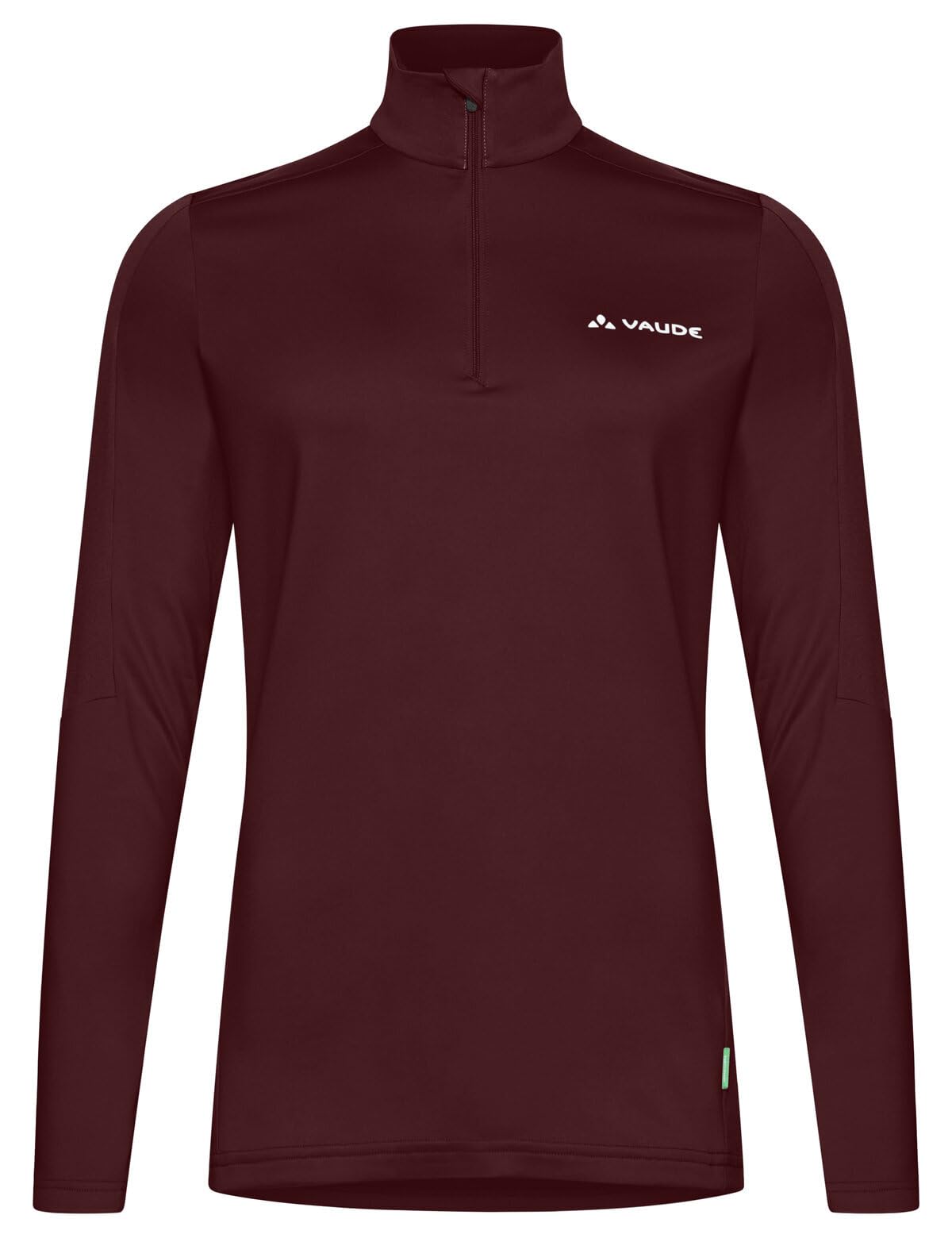 VAUDE Damen dünner Fleecepullover Livigno Halfzip II, angenehm warm, schnelltrocknend, atmungsaktiv, Passform: Slim fit, Dark Oak, 40