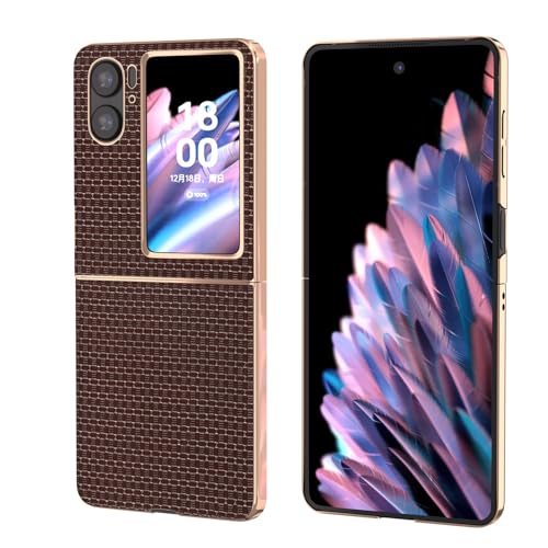 Étui en cuir véritable pour Huawei P50 Pocket coque rigide marron de luxe