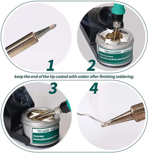 YIHUA 939D+ Digital Soldering Station, 75W Equivalent with Precision Heat Control (392°F to 896°F) and Built-in Transformer. ESD Safe, Lead Free with °C/°F display (Green) by YIHUA - Image 6