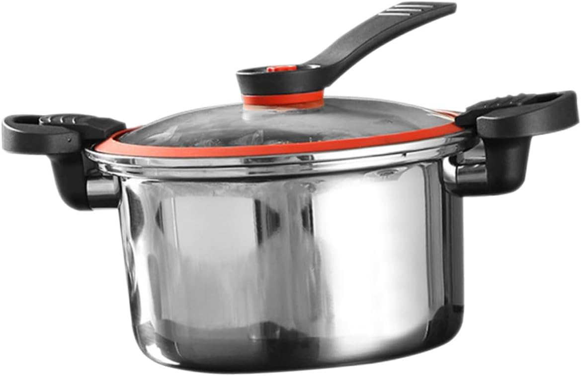 Luxshiny Stainless Steel Low Pressure Cooker Micro-pressure Soup Pot with Non-stick Surface and Heat-resistant Double Handles for Household Kitchen Cooking