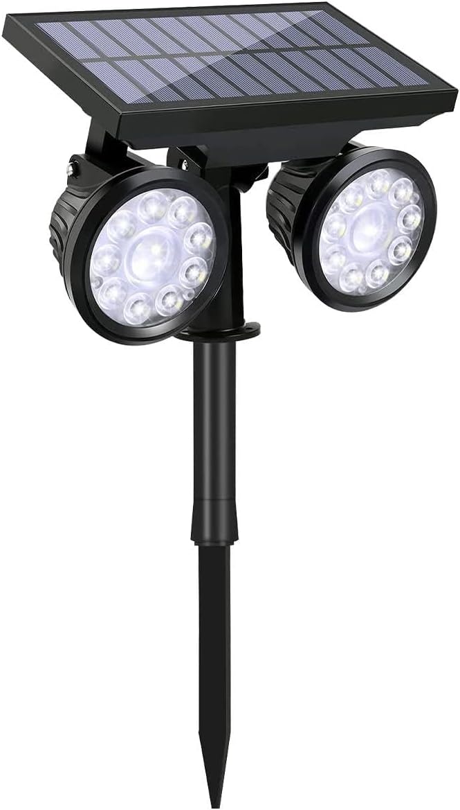 Solar Spotlights Outdoor, Upgraded 24 LED Adjustable 2 in 1 Super Bright Waterproof Landscape Spotlights for Yard Walkway Driveway Patio Pool Trees (1 Pack)